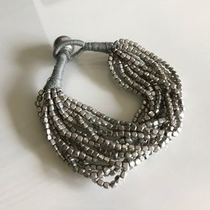 Silver Bead Multi-strand Bracelet