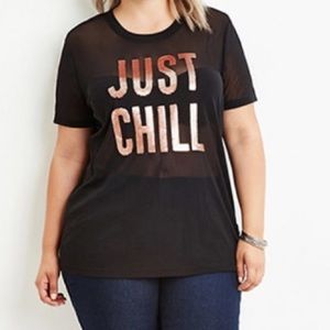 Forever21 plus size sheer shirt