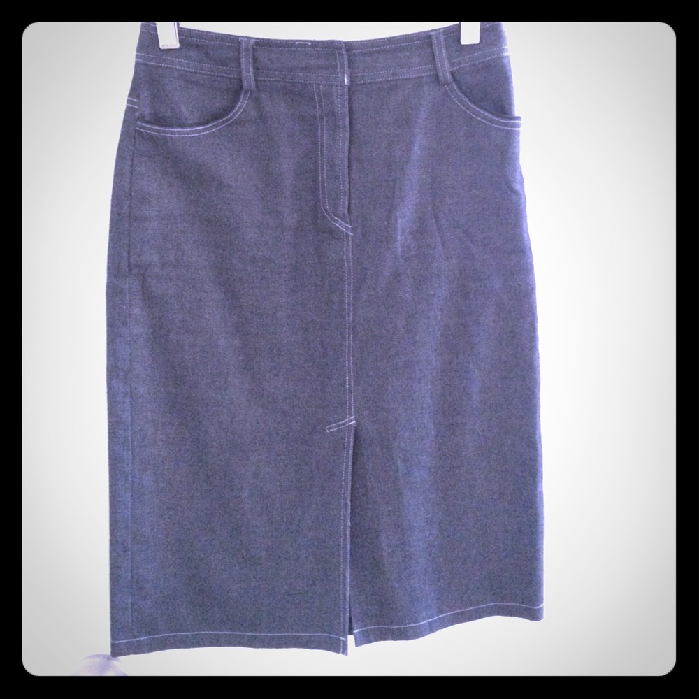 Black denim skirt