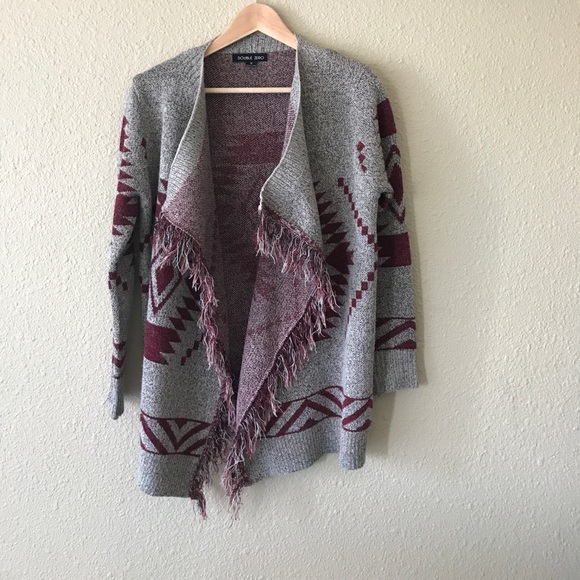 Aztec / southwestern cardigan - fringe/tassels - Picture 3 of 4