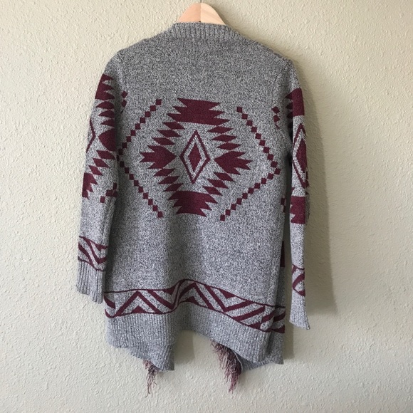 Aztec / southwestern cardigan - fringe/tassels - Picture 4 of 4