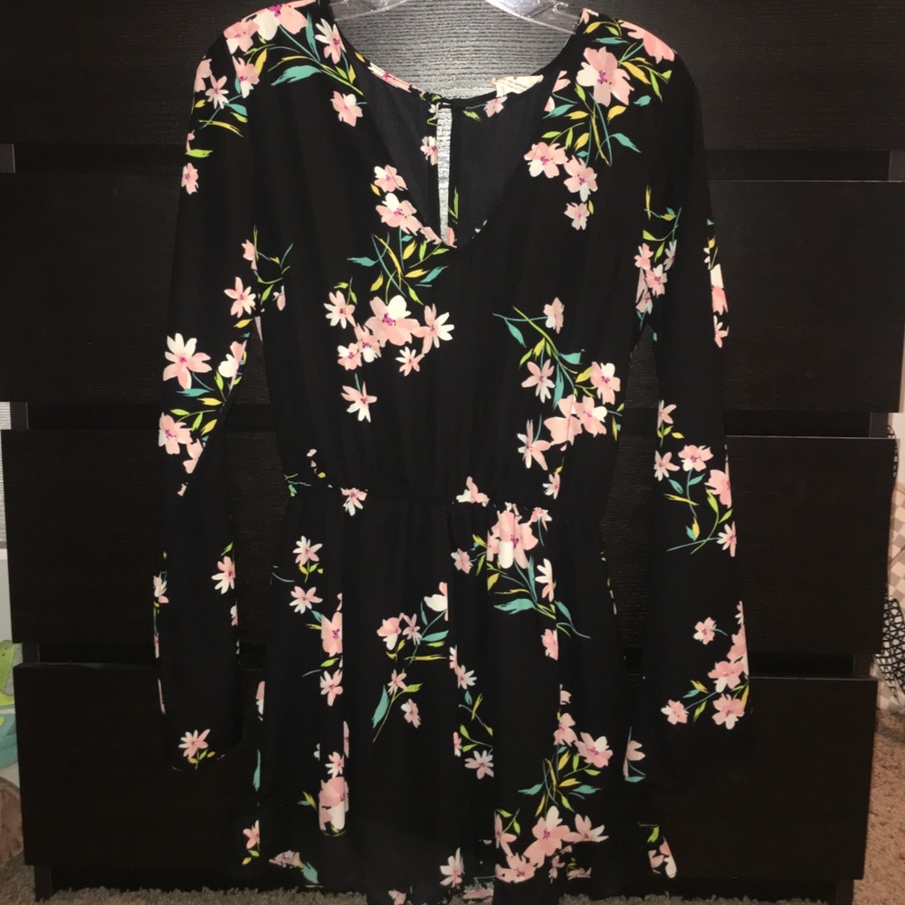 Pins and Needles Black Floral Romper