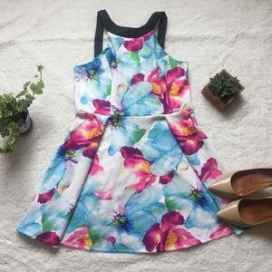 High neckline floral dress