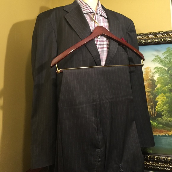 42 R CESARANI DARK GRAY 3 BTN WOOL 2 PIECES - Picture 2 of 5