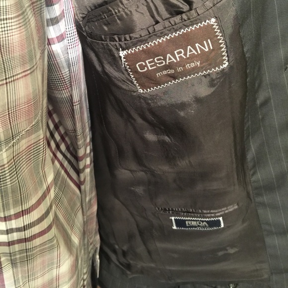 42 R CESARANI DARK GRAY 3 BTN WOOL 2 PIECES - Picture 3 of 5