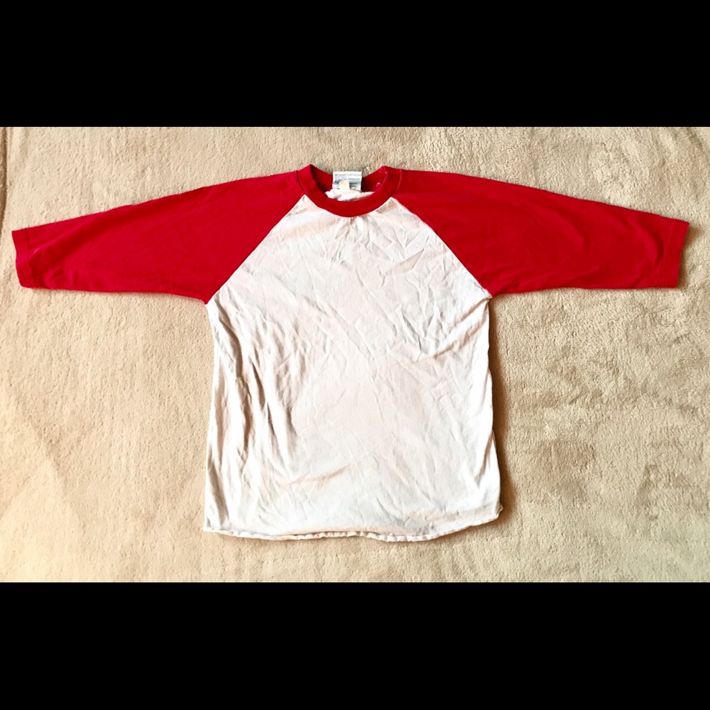 White and Red 3/4 sleeve t-shirt