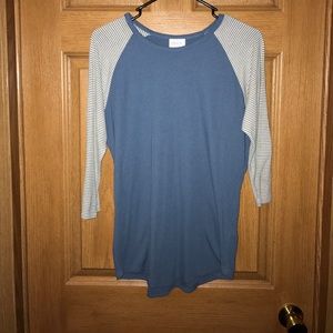 Lularoe Randy striped sleeves