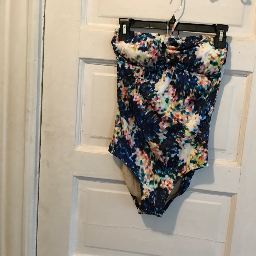 J.crew watercolors bandeau top one piece