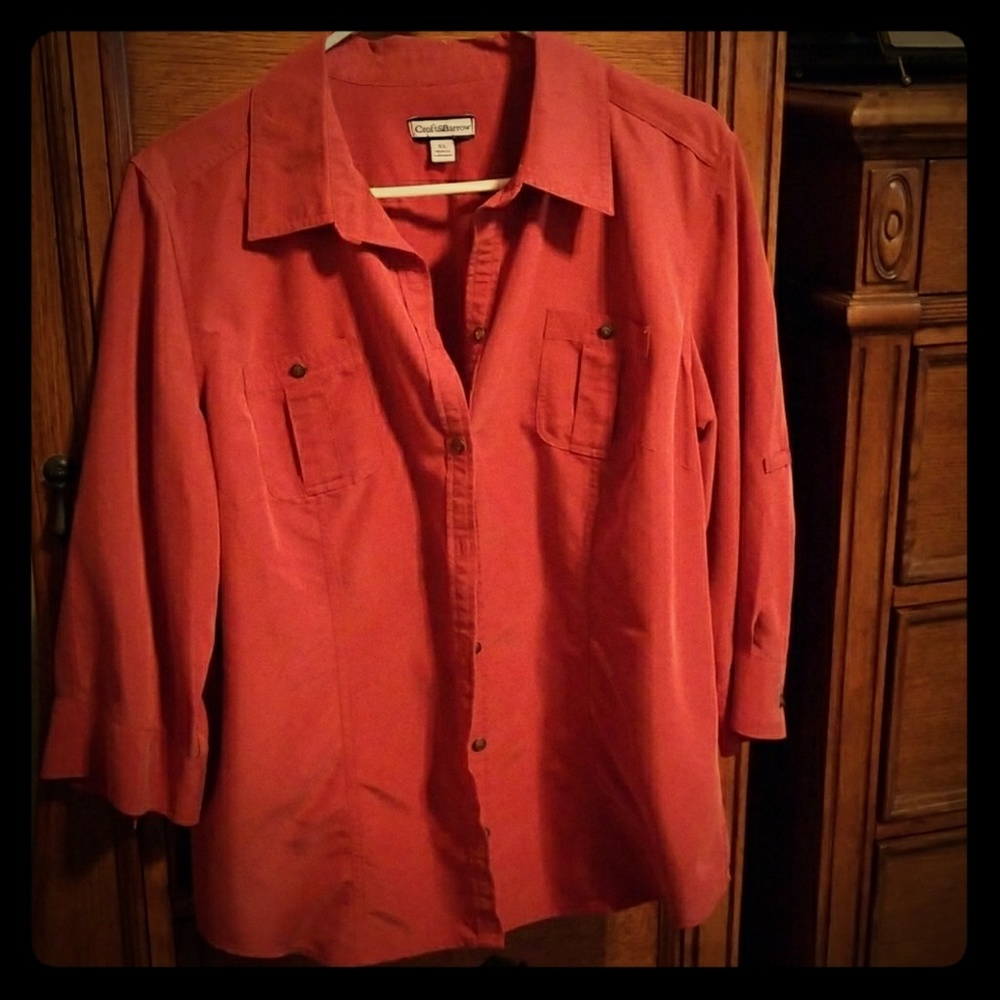 Silky feeling button down shirt