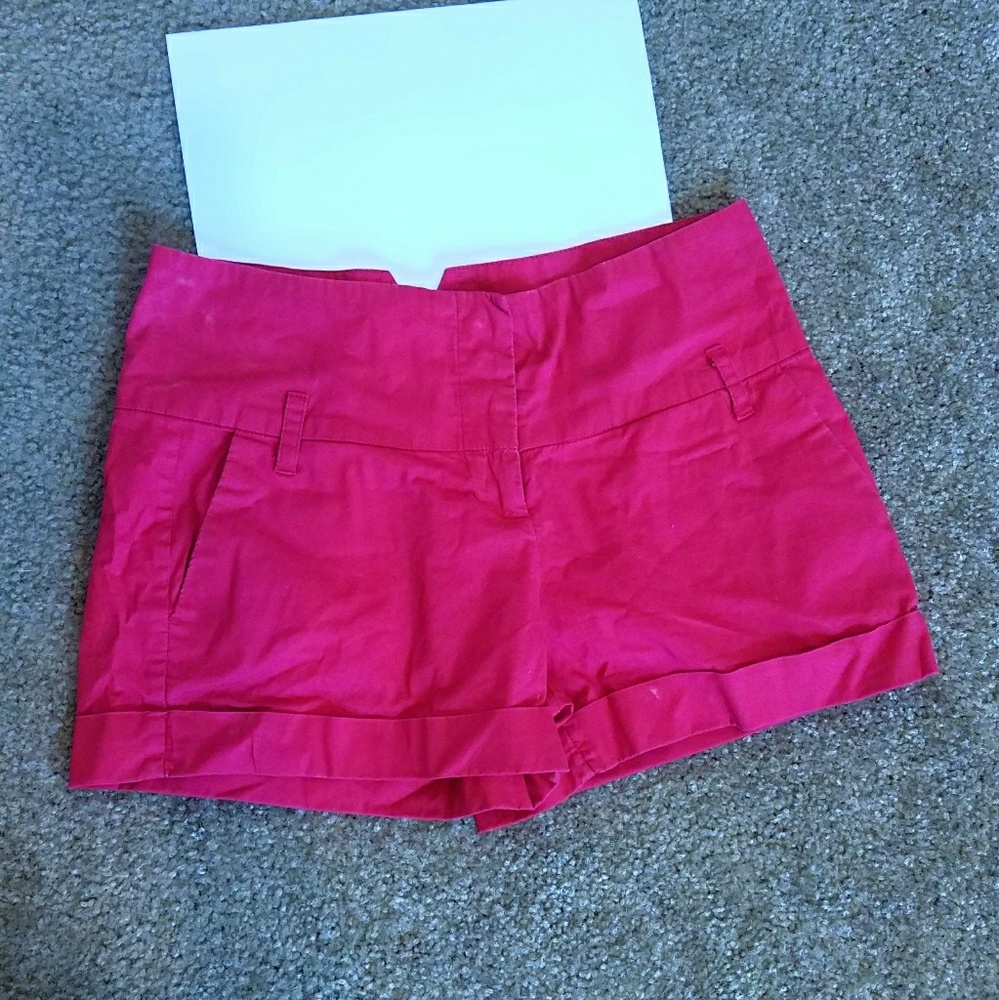 Red High Waisted Shorts