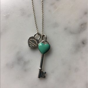 LIKE NEW Tiffany & Co Heart Key with Heart Charm
