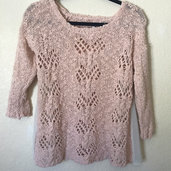 Knitted and Knotted Blush Anthropologie Sweater - Picture 3 of 5