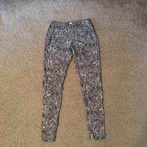 Grey and white leggings