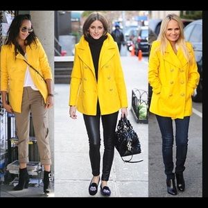 Yellow wool pea coat