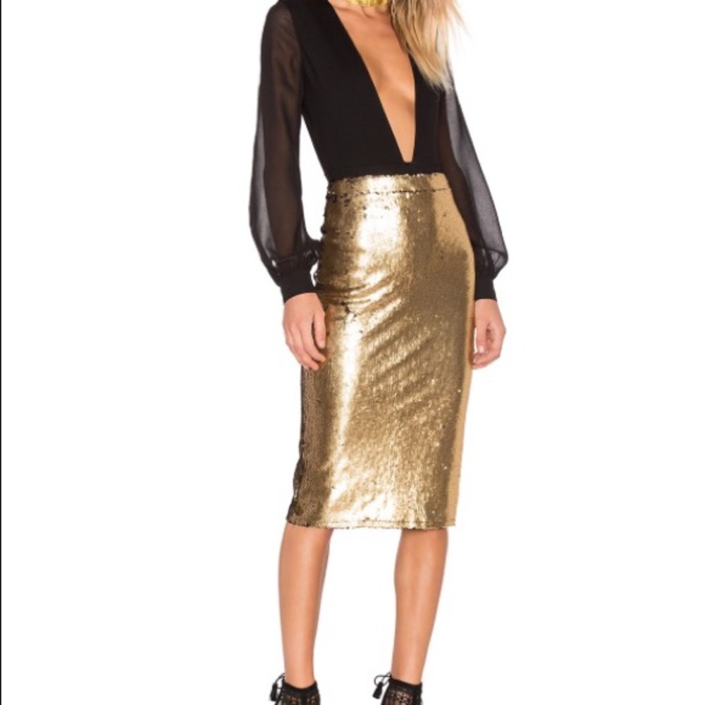 1960 House of Harlow Kiki Skirt In Gold