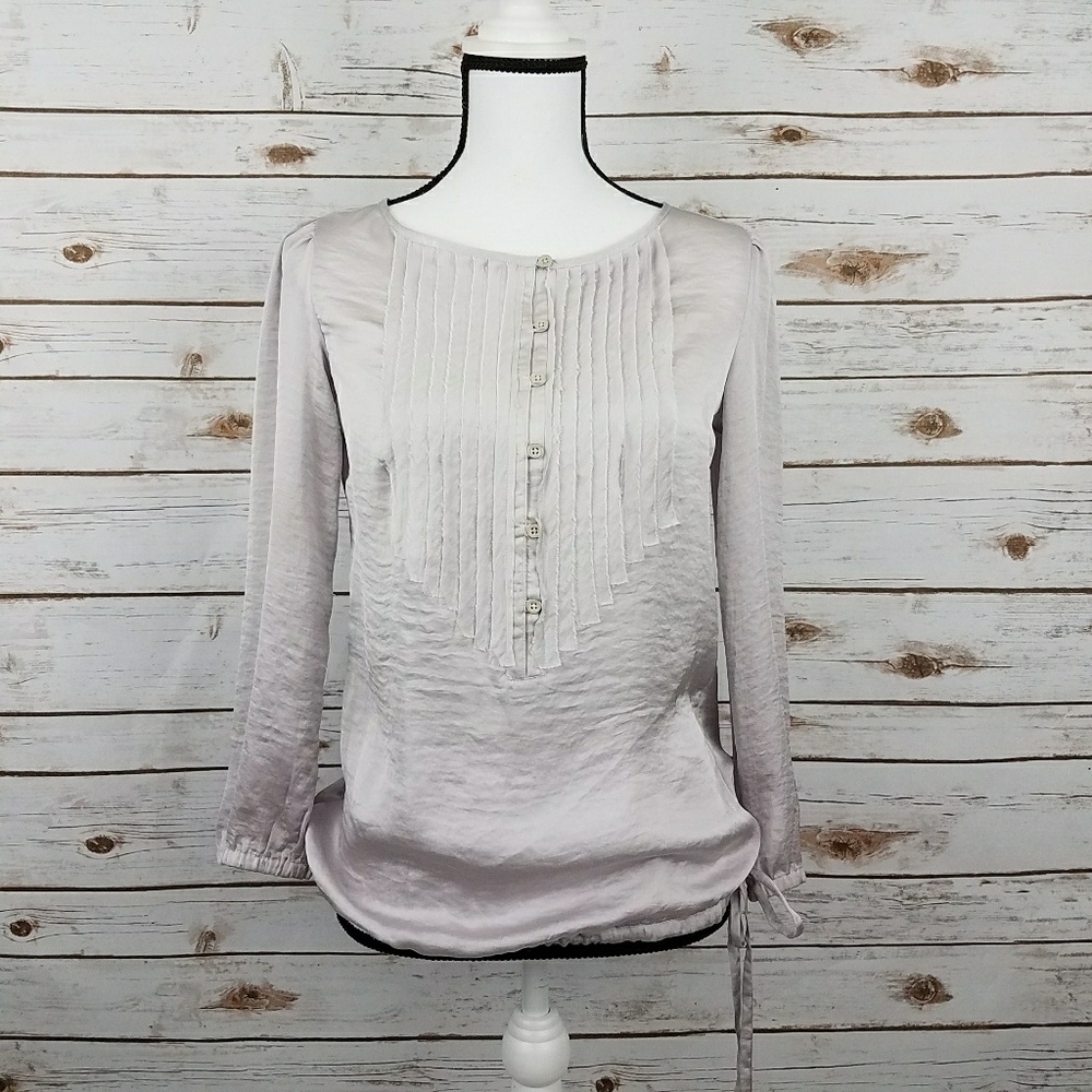 {GAP} Silky Gray Long Sleeve Blouse-Size XS