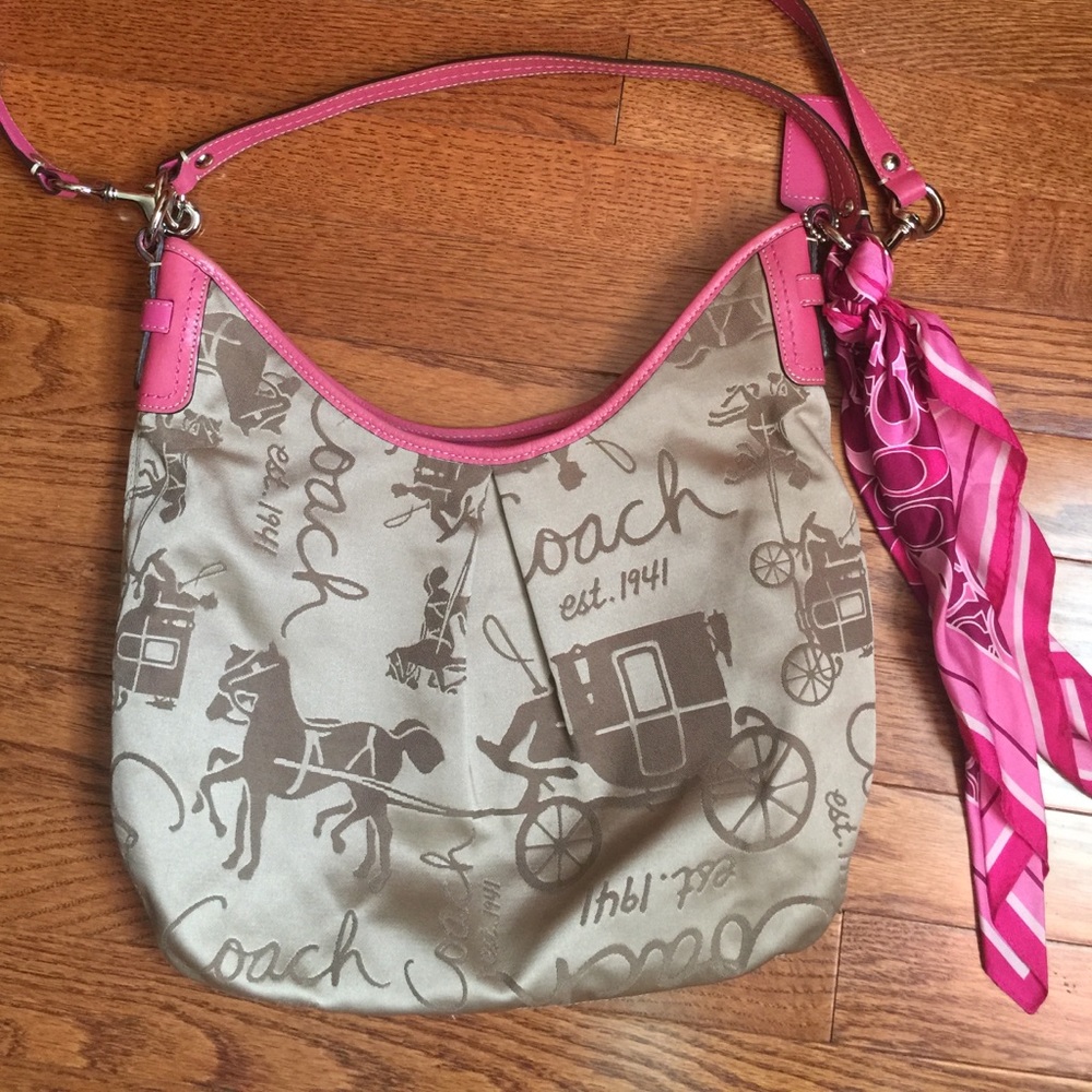 Authentic Coach signature crossbody