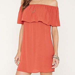 off the shoulder shift dress