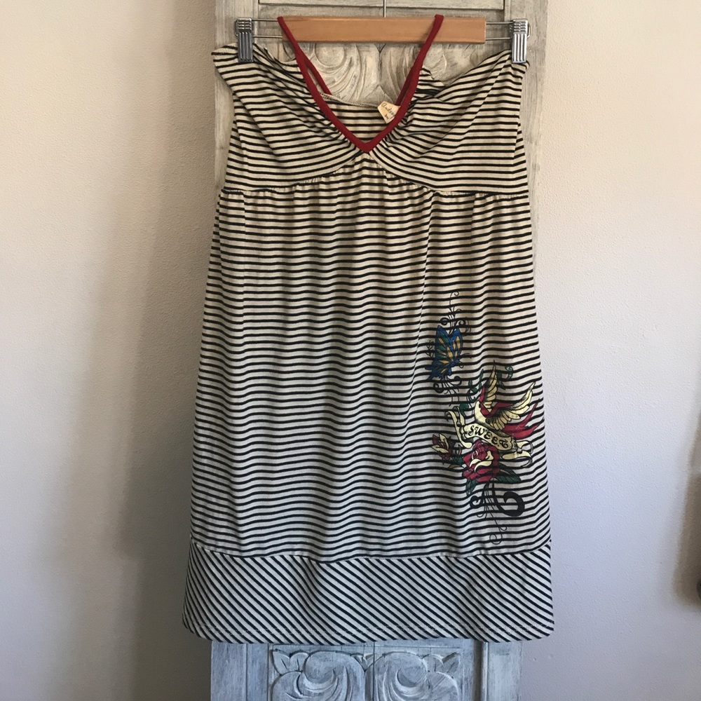 Haltered black & white dress
