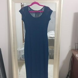 Navy Blue Maxi Dress with side slits
