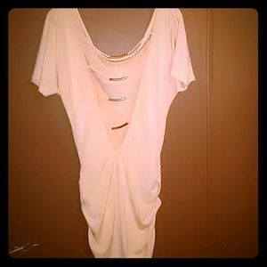 Deep V cutout and ruffle bodycon dress