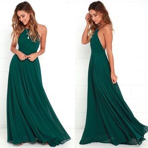 Lulus Mythical Kind of Love Dark Green Maxi Dress