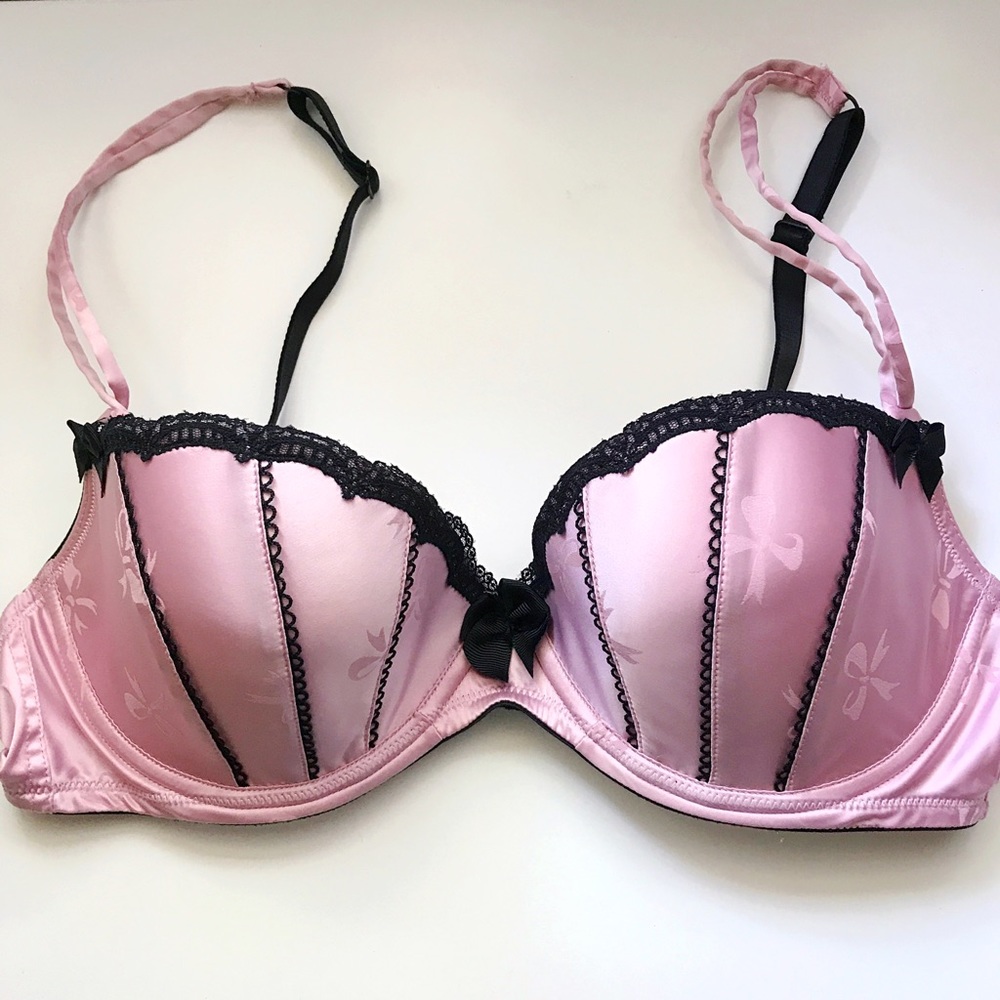 Blush pink & black Victoria's Secret bra