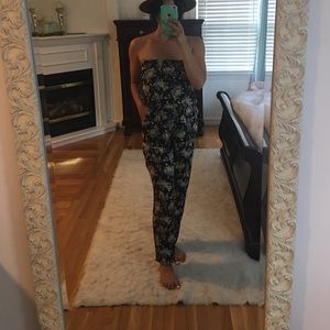 Black floral jumpsuit