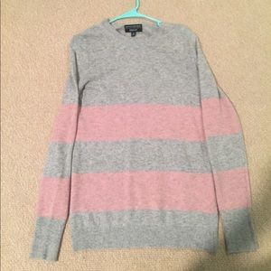 Banana Republic Pink and Grey Striped Shirt