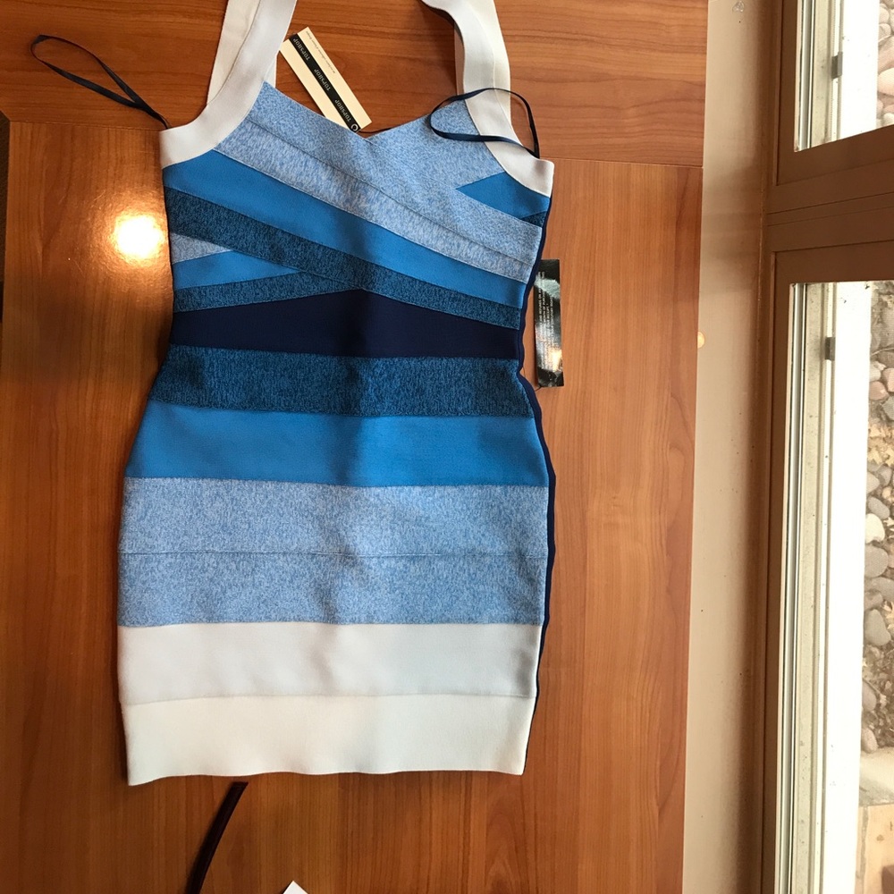 Blue Colorful Tight Dress