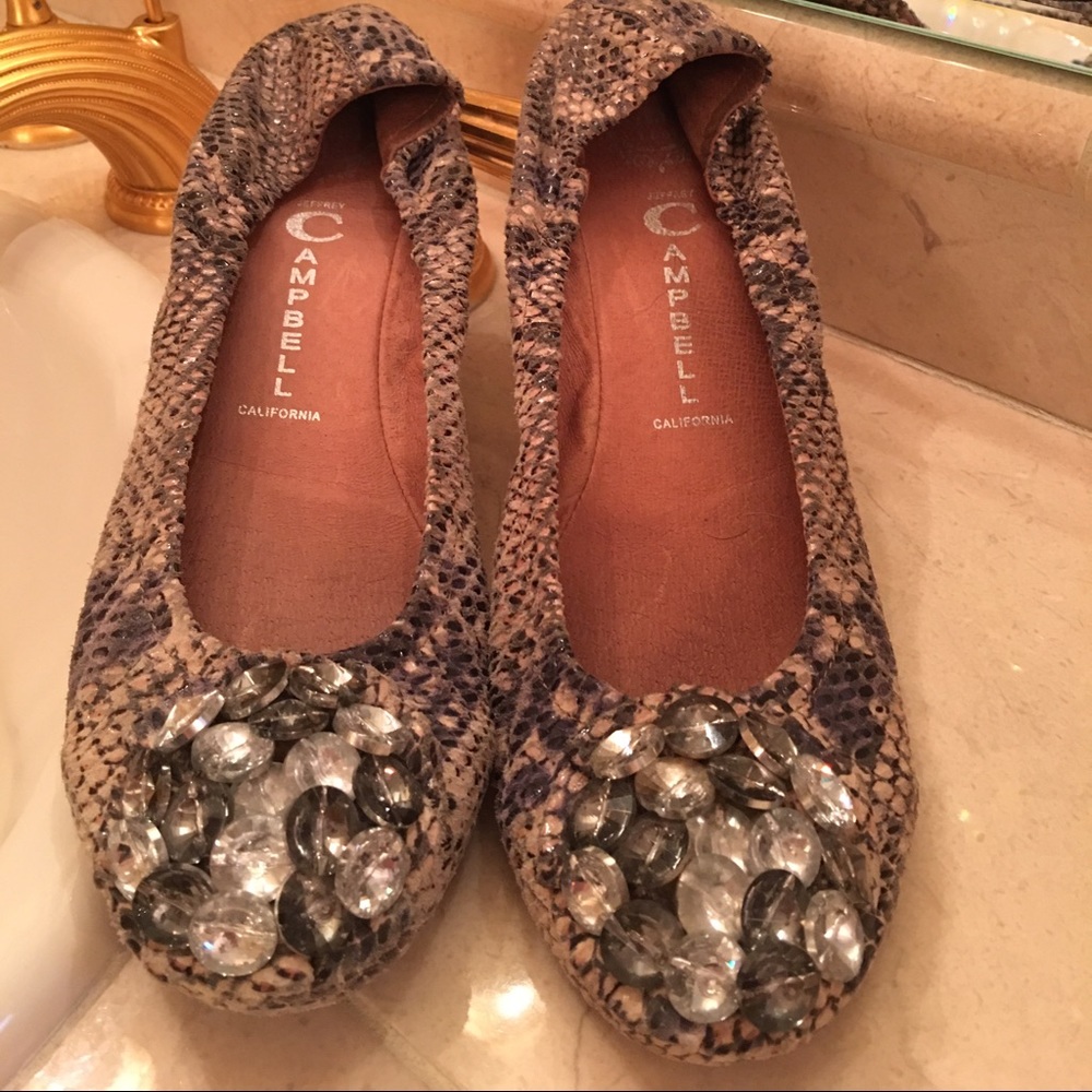 Jeffrey Campbell Jewel & Python Pre-owned Flats