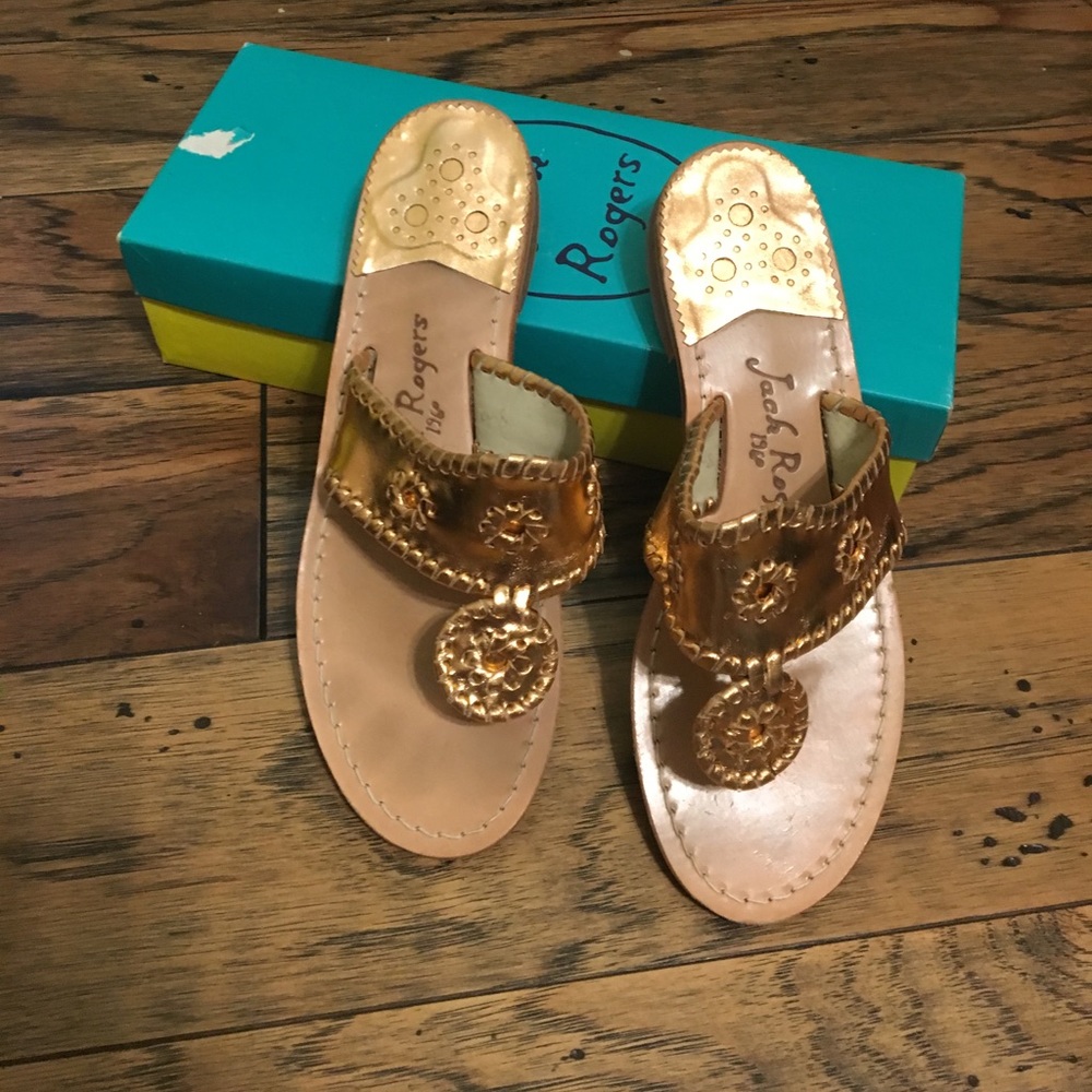 Rose gold jack rogers