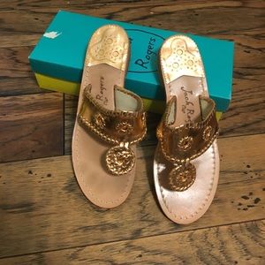 Rose gold jack rogers