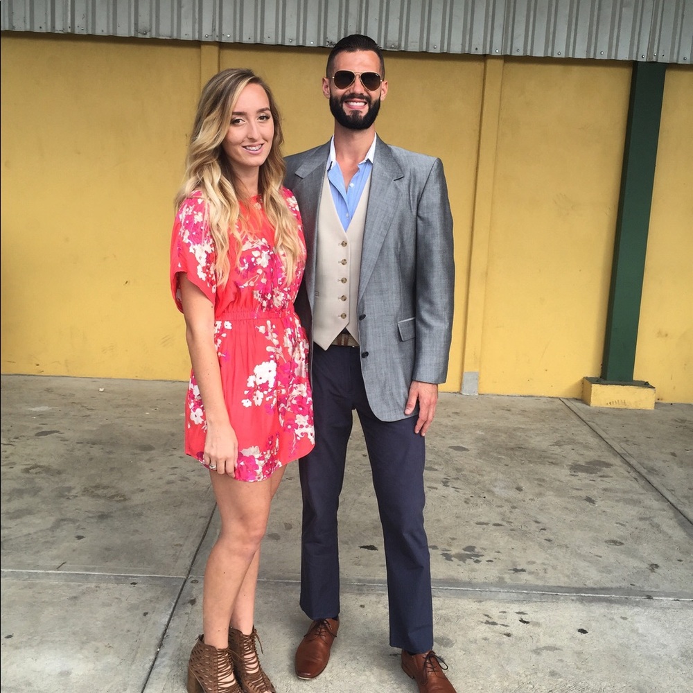 Express coral floral dress