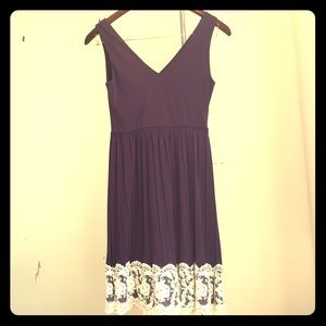 ModCloth dress -- pleated skirt & lace hem