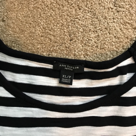 Ann Taylor Navy/off White Striped Top PXL - Picture 2 of 4