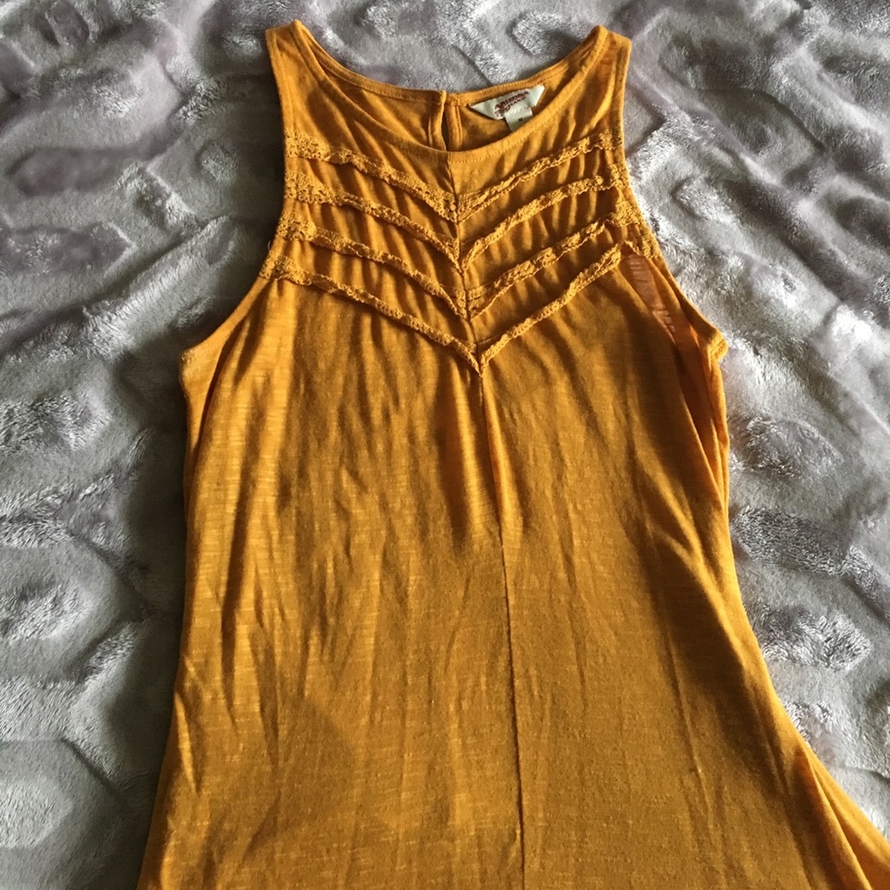 Mustard Colored Frilled Tank Top
