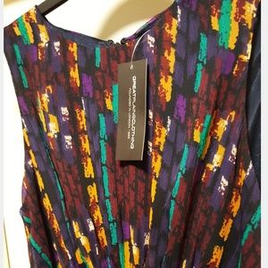 Colorful sleeveless midi dress