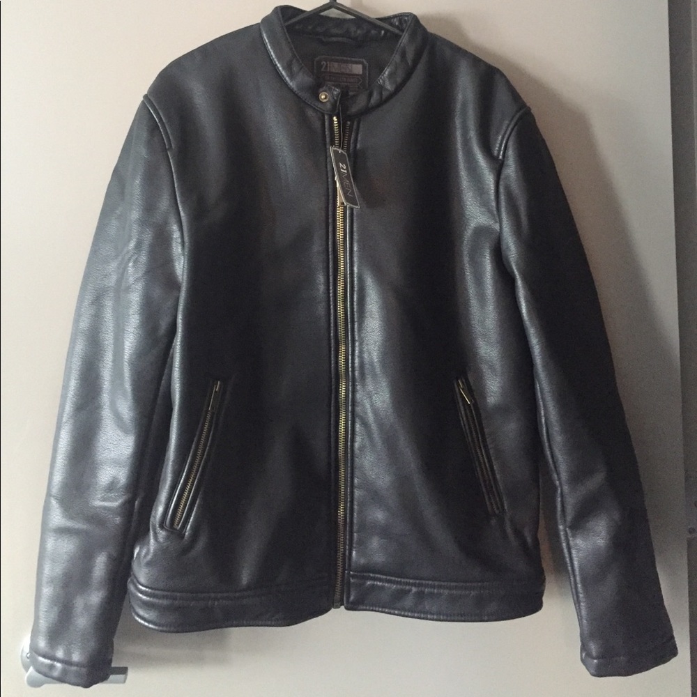 Brand new casual leather jacket F21 Men