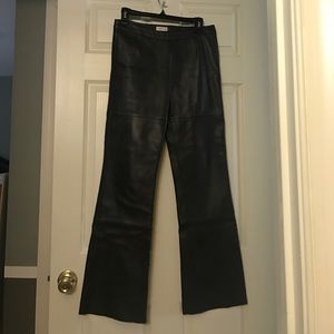 Dark brown Emporio Armani leather pants