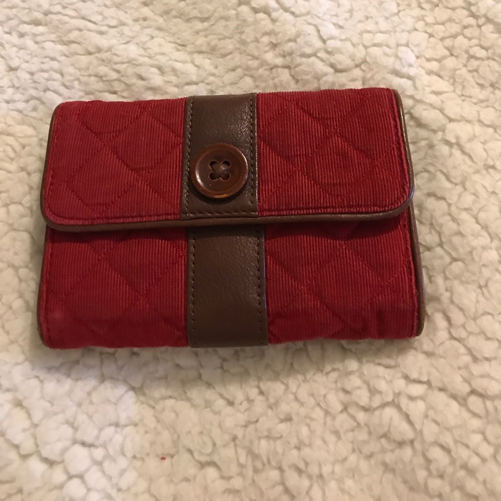 Red corduroy Vera Bradley wallet