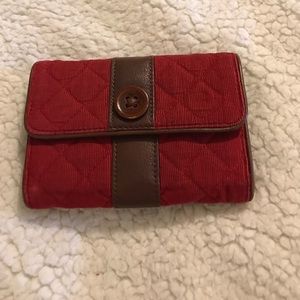 Red corduroy Vera Bradley wallet