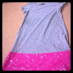 Gray dress with pink sequin bottom