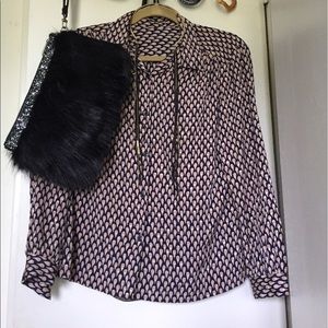 Printed ♠️♣️button down royal blue and gold shirt