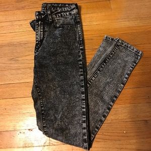 High waisted Black acid Jeggings