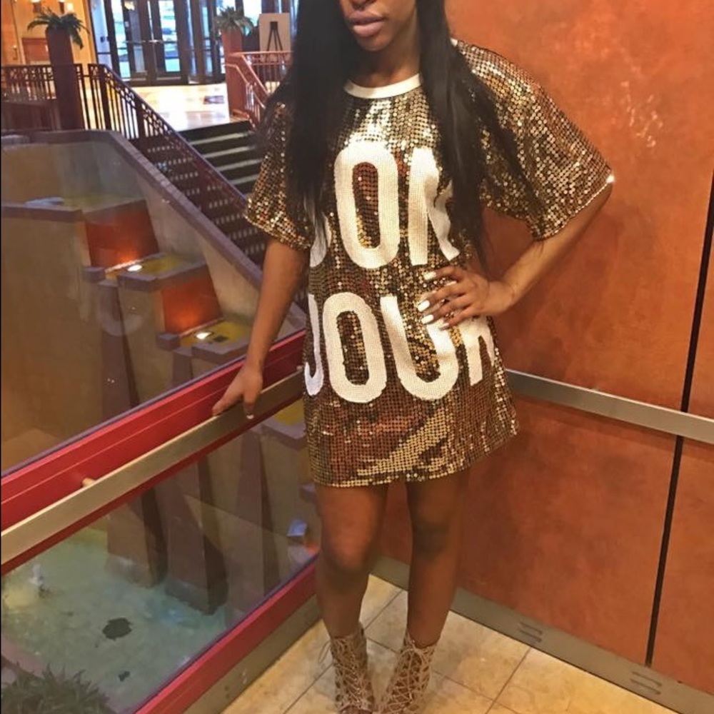 Gold sequins dress