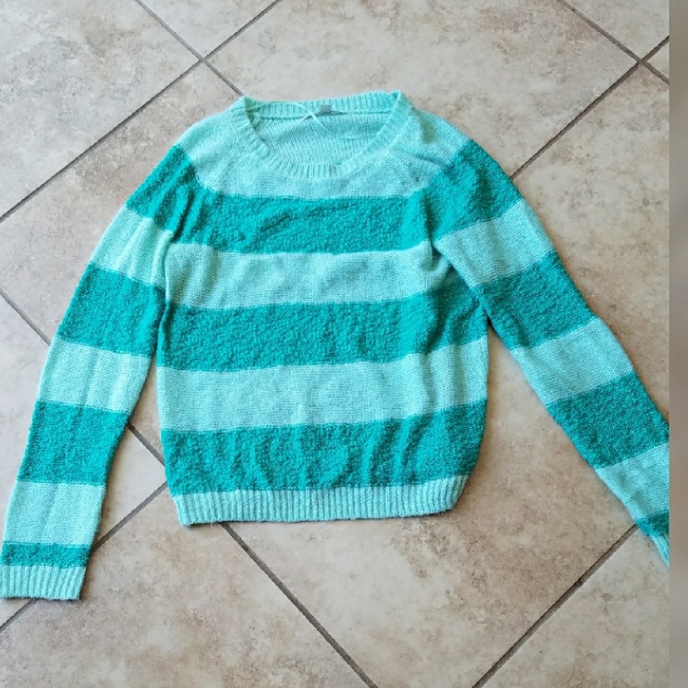 Lauren Conrad green stripe sweater