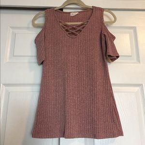 Free Kisses Cold Shoulder Top