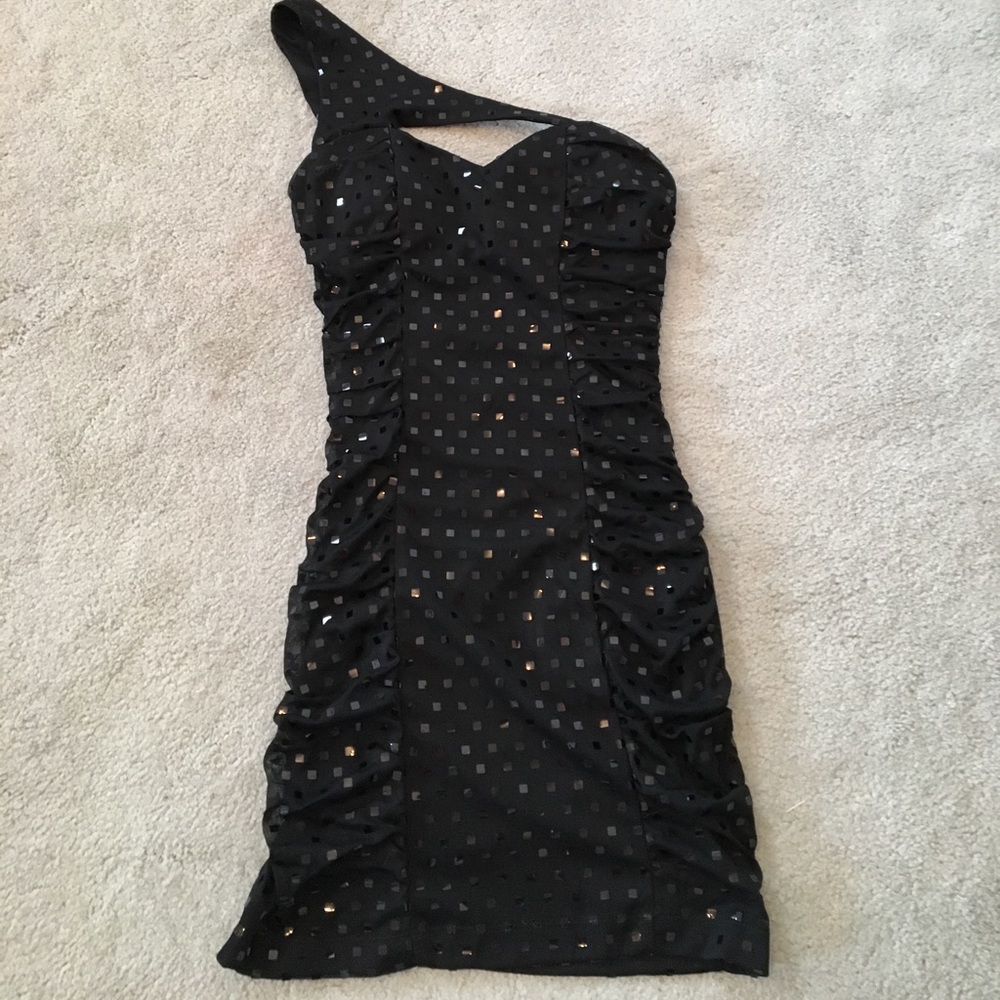 Black sequin tight cocktail dress