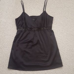 Black Express sequins spaghetti strap tank top
